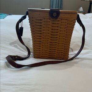 Longaberger Brown Woven Crossbody Bag